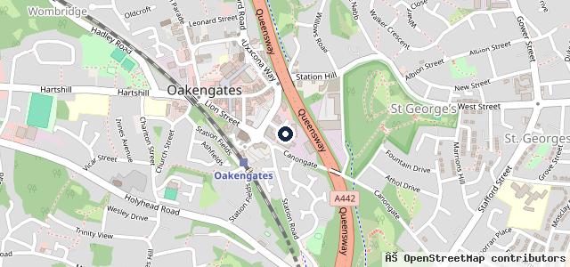 Map showing the location of Oak Autos