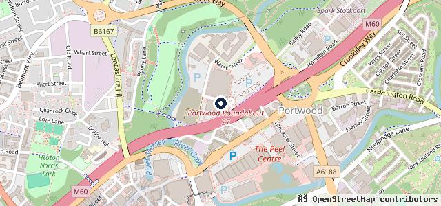 Map showing the location of Porsche Centre Stockport