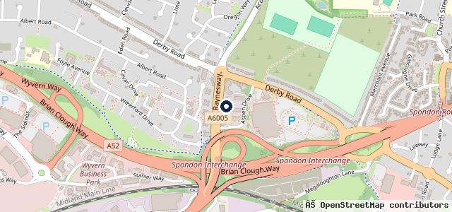Map showing the location of Raynesway Service Centre
