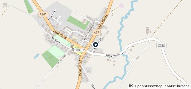 Map showing the location of Rhynie Car Centre (Rcc)