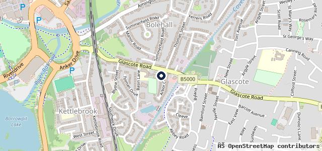 Map showing the location of Motor Vehicle Services (Tamworth) Ltd