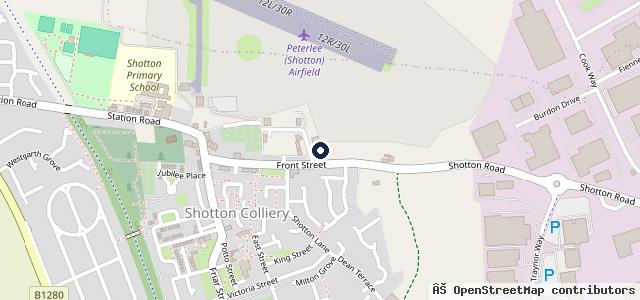 Map showing the location of Shotton Tyre Centre