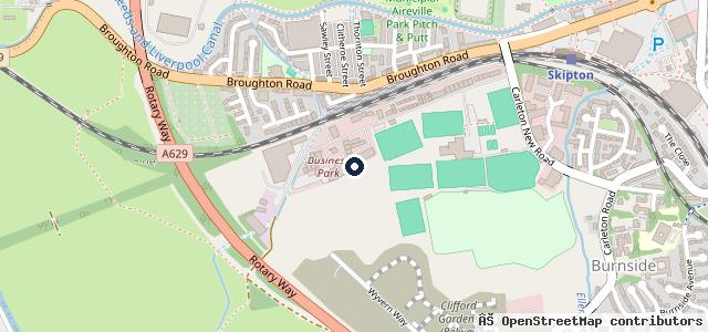 Map showing the location of Skipton Custom Corner