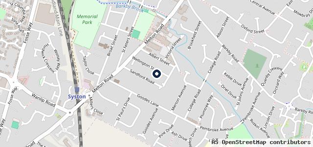 Map showing the location of Syston Motor Centre