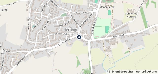 Map showing the location of Terrington Service Station