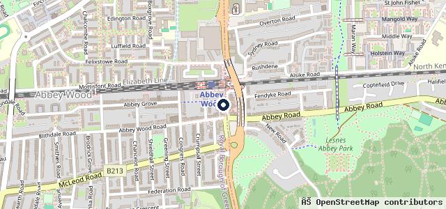 Map showing the location of Abbeywood Village Mot Centre
