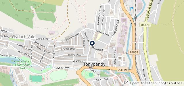 Map showing the location of Tonypandy motor co