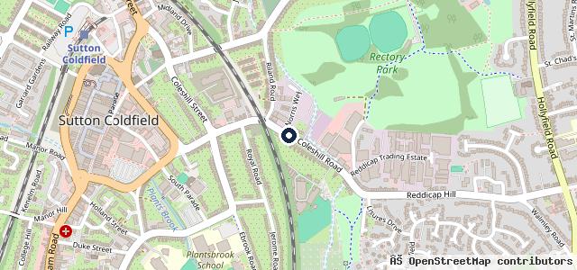 Map showing the location of Bassetts Pole Service Station