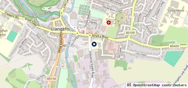 Map showing the location of W R Davies Ford Llangefni