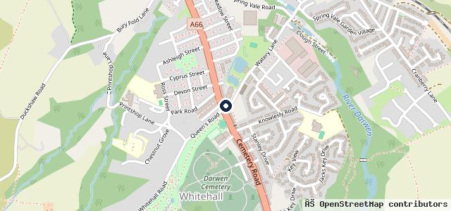 Map showing the location of Wendy's MOT Shop