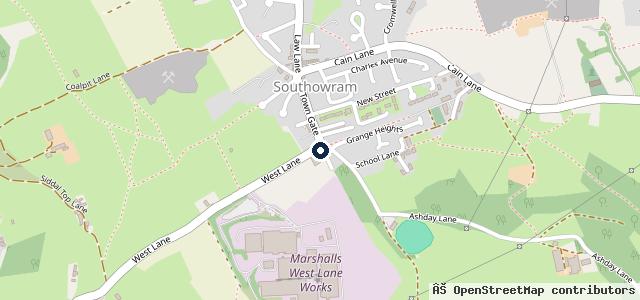 Map showing the location of West Lane Garage