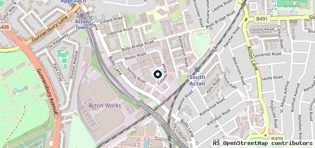 Map showing the location of Acton Car Care