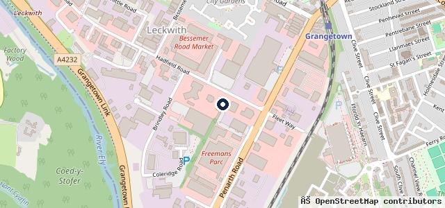 Map showing the location of FRF Toyota Cardiff