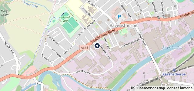 Map showing the location of myDMTC Dewsbury MOT Tyre Centre