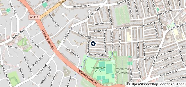 Map showing the location of Derby MOT and repair centre limited