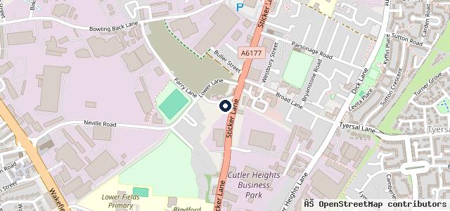 Map showing the location of Parry Lane Motors