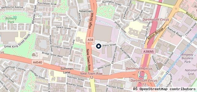 Map showing the location of Volkswagen Van Centre Birmingham