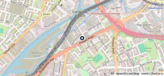 Map showing the location of Halfords Garage Services Manchester