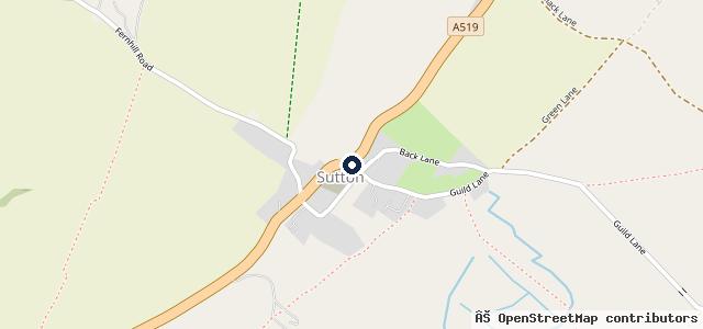 Map showing the location of Sutton Bank Garage