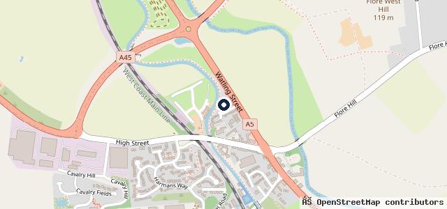 Map showing the location of Clarke Bros Garage | Weedon