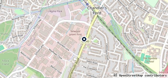Map showing the location of Harwoods Southampton Audi