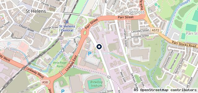 Map showing the location of St Helens Borough Council
