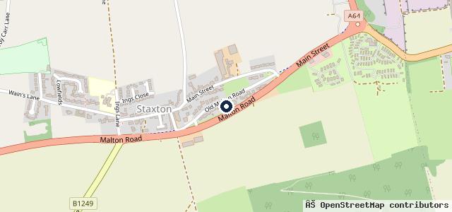 Map showing the location of Staxton Garage
