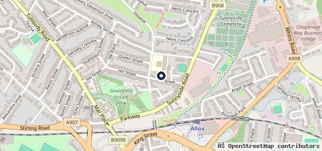 Map showing the location of Mackie's Coaches of Alloa
