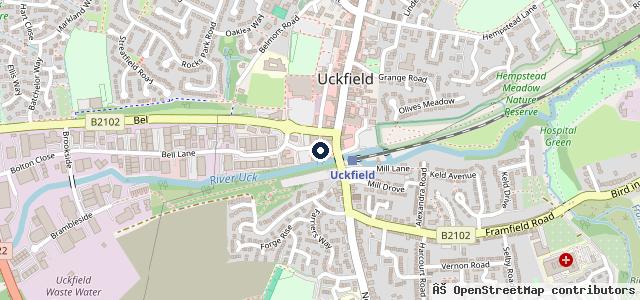 Map showing the location of Uckfield Garage