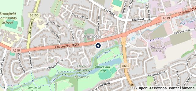 Map showing the location of Vertu Vauxhall Chesterfield