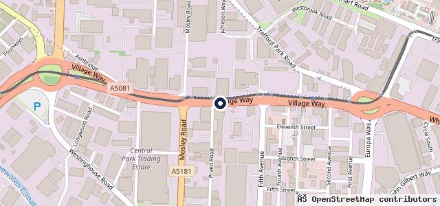 Map showing the location of Volkswagen Van Centre Manchester