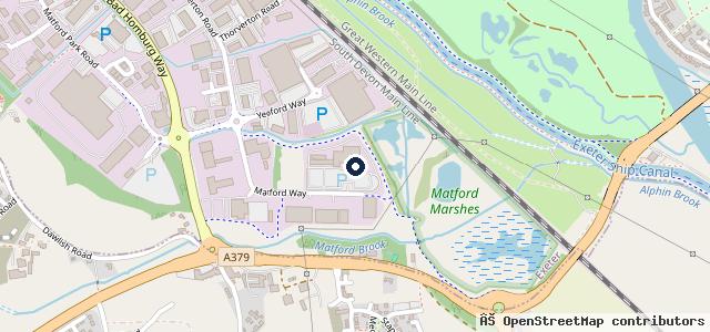 Map showing the location of Vospers Ford Exeter