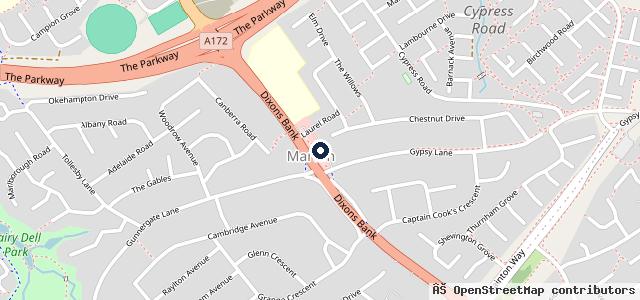 Map showing the location of The Battery Shop Marton