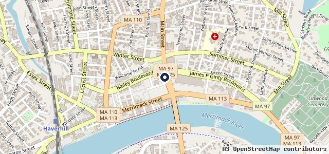 Map showing the location of Suffolk Service Centre