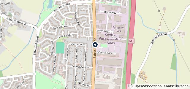 Map showing the location of Lutterworth Ford