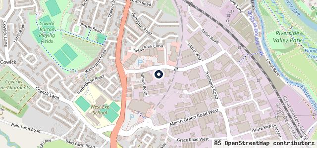 Map showing the location of Exeter Diesels