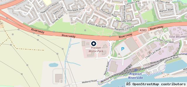 Map showing the location of Vantage Toyota Preston | Preston