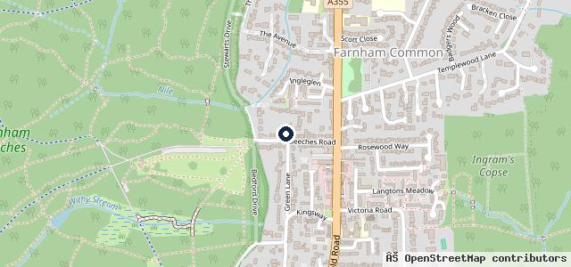 Map showing the location of The Beeches Garage