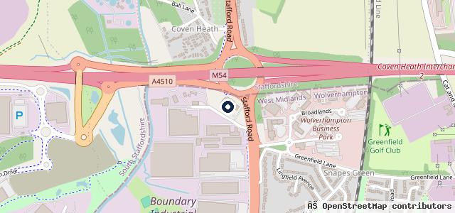 Map showing the location of Porsche Service Centre Wolverhampton