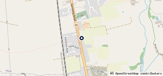Map showing the location of A6 Garage