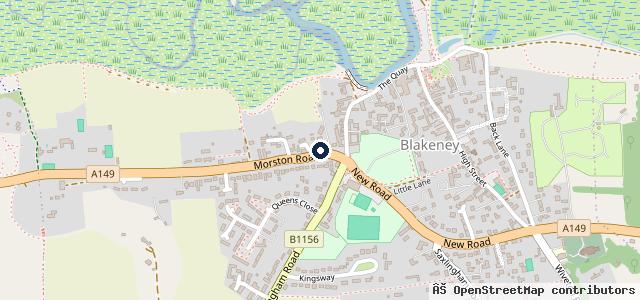 Map showing the location of Blakeney Garage