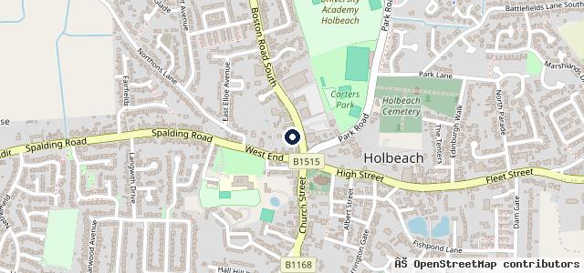 Map showing the location of Holbeach Tyres