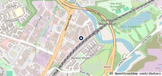 Map showing the location of Cardiff Trade Centre