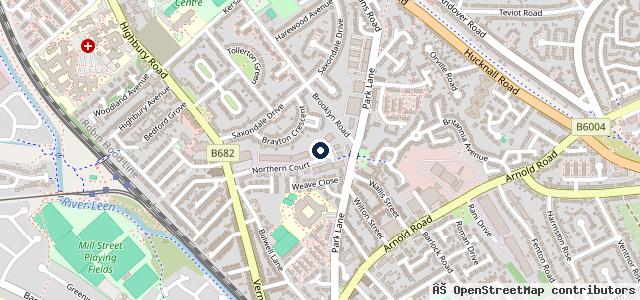 Map showing the location of Nottingham Vehicle Repair Centre NVRC