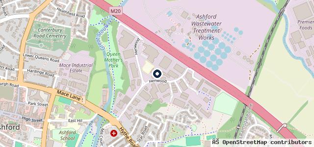 Map showing the location of Henwood Garage