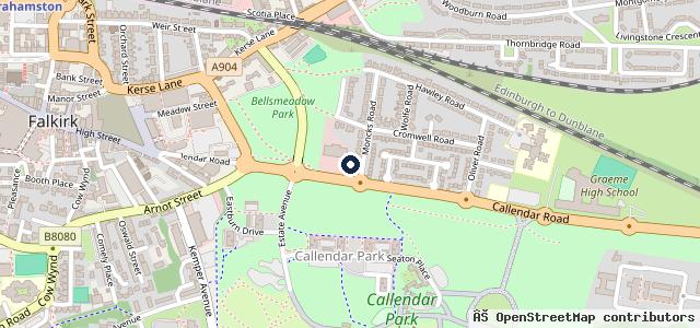 Map showing the location of Peoples Ford Falkirk