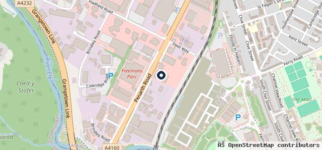 Map showing the location of Wessex Garages Cardiff