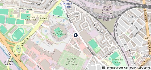 Map showing the location of Evans Halshaw DS Salon Cardiff