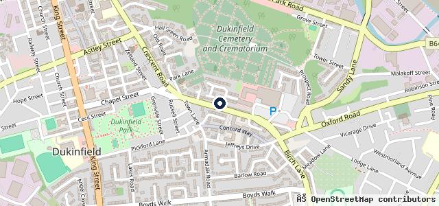 Map showing the location of J Howarth Motors