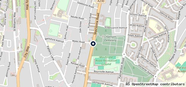 Map showing the location of Formula One Autocentres - Chatham